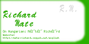 richard mate business card